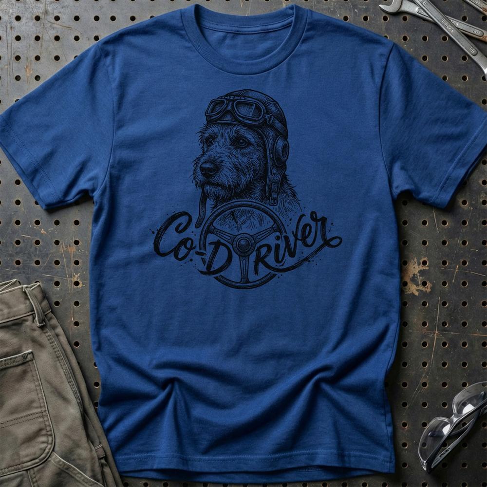 Dog Co-Driver T-Shirt-Beklædning-Garage Culture-Blå Royal-S-Garage Culture Shop- garage - man cave - merchandise