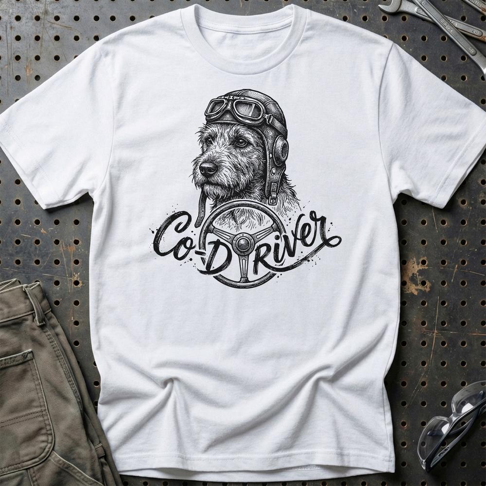 Dog Co-Driver T-Shirt-Beklædning-Garage Culture-Hvid-S-Garage Culture Shop- garage - man cave - merchandise
