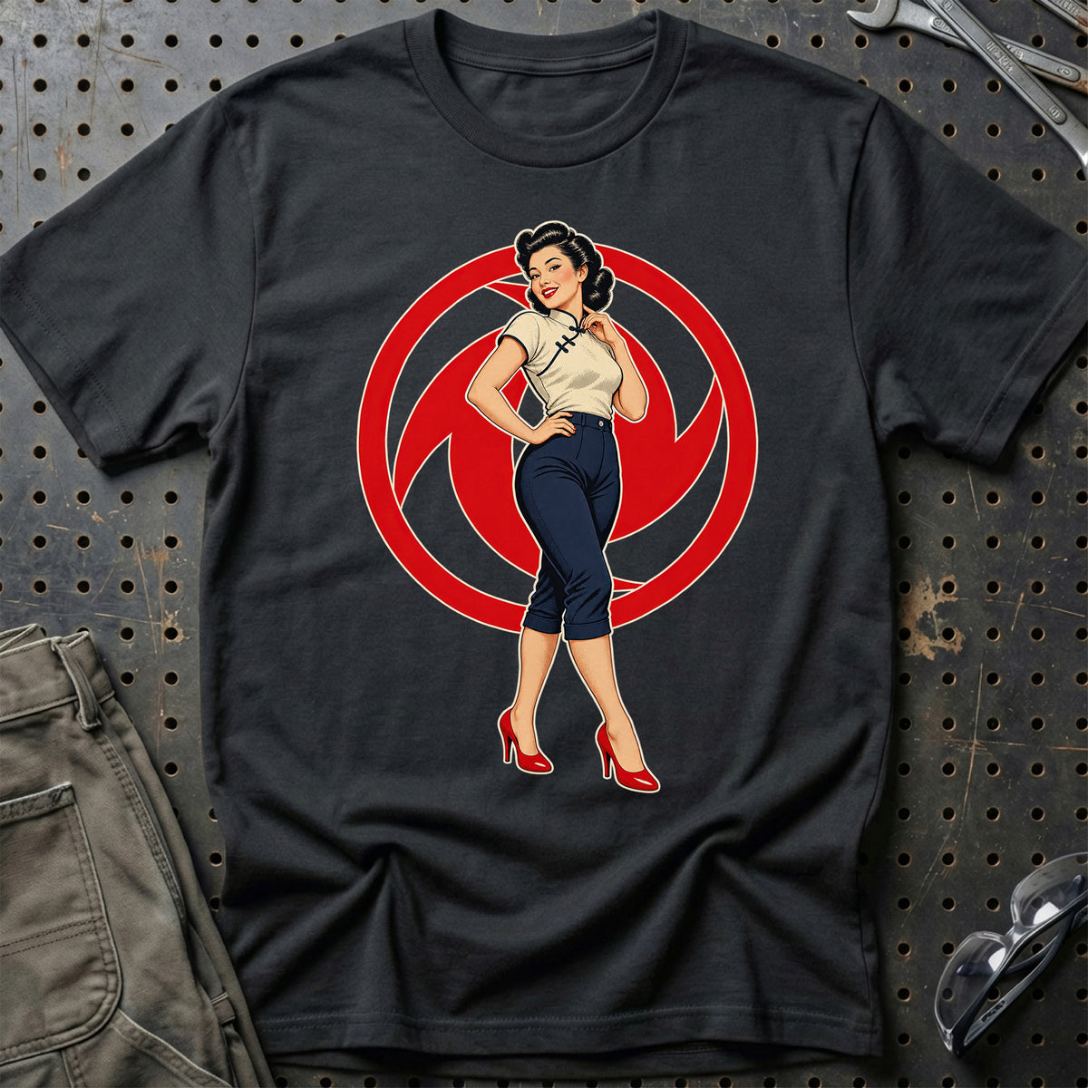 Dong Feng Retro Pinup T-Shirt – Sort