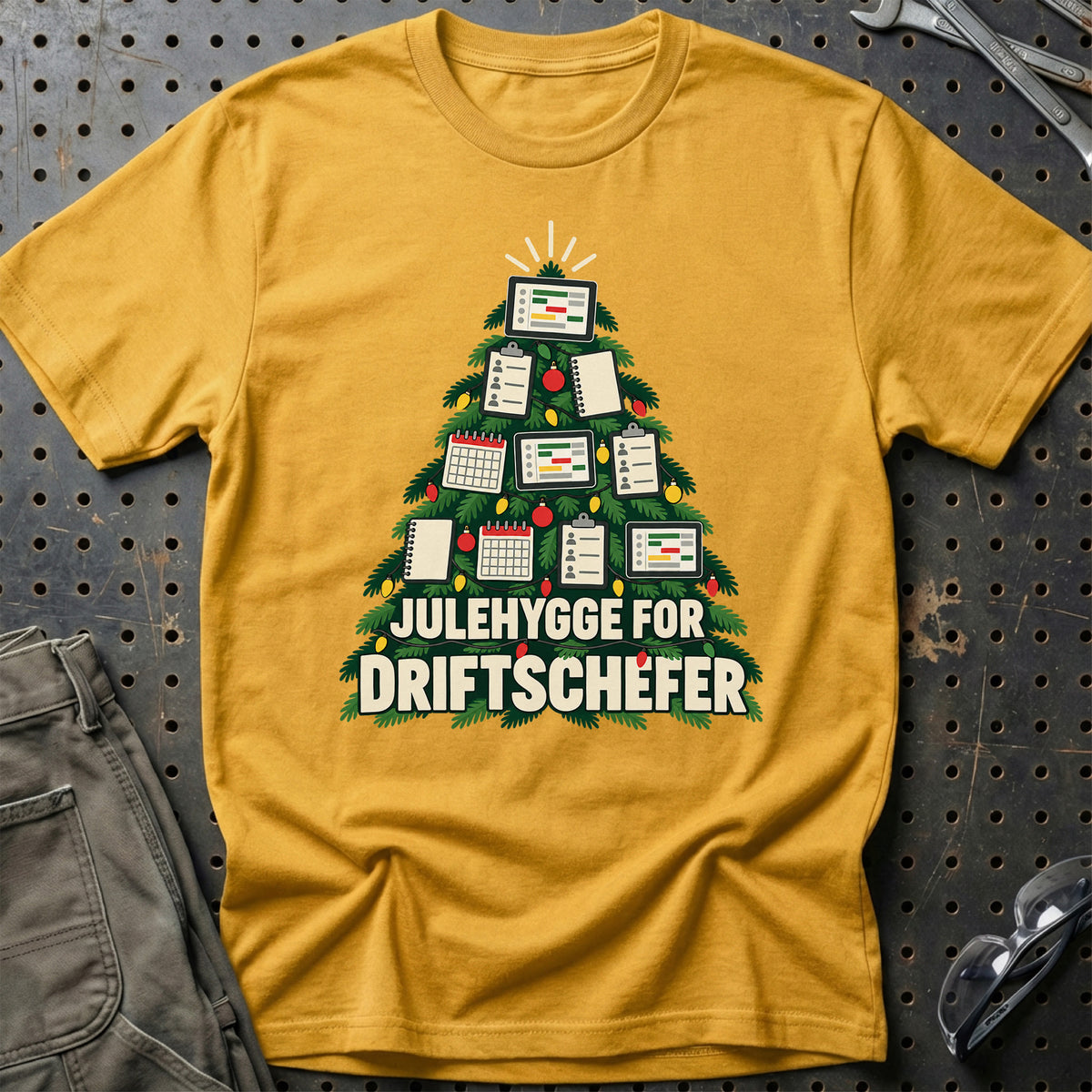 
Driftschef – Julehygge – Unisex T-Shirt – Guld