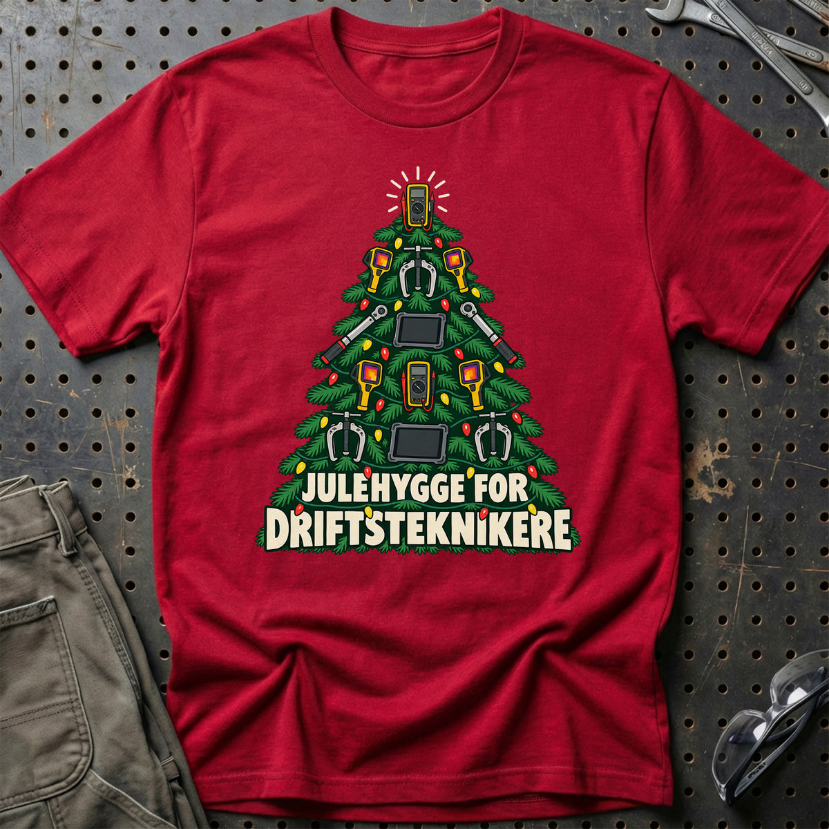 
Driftstekniker – Julehygge – Unisex T-Shirt – Rød