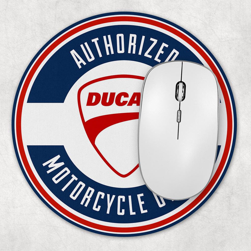 Ducati Authorized Motorcycle Owner, Runde Skilte , Musemåtte Rundt , Kop Underlag, Underlagssæt-Runde Skilte-Ducati-Garage Culture Shop- garage - man cave - merchandise