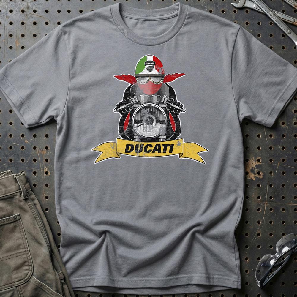 Ducati Biker Vintage Style T-Shirt-Beklædning-Ducati-Grå Sport-S-Garage Culture Shop- garage - man cave - merchandise