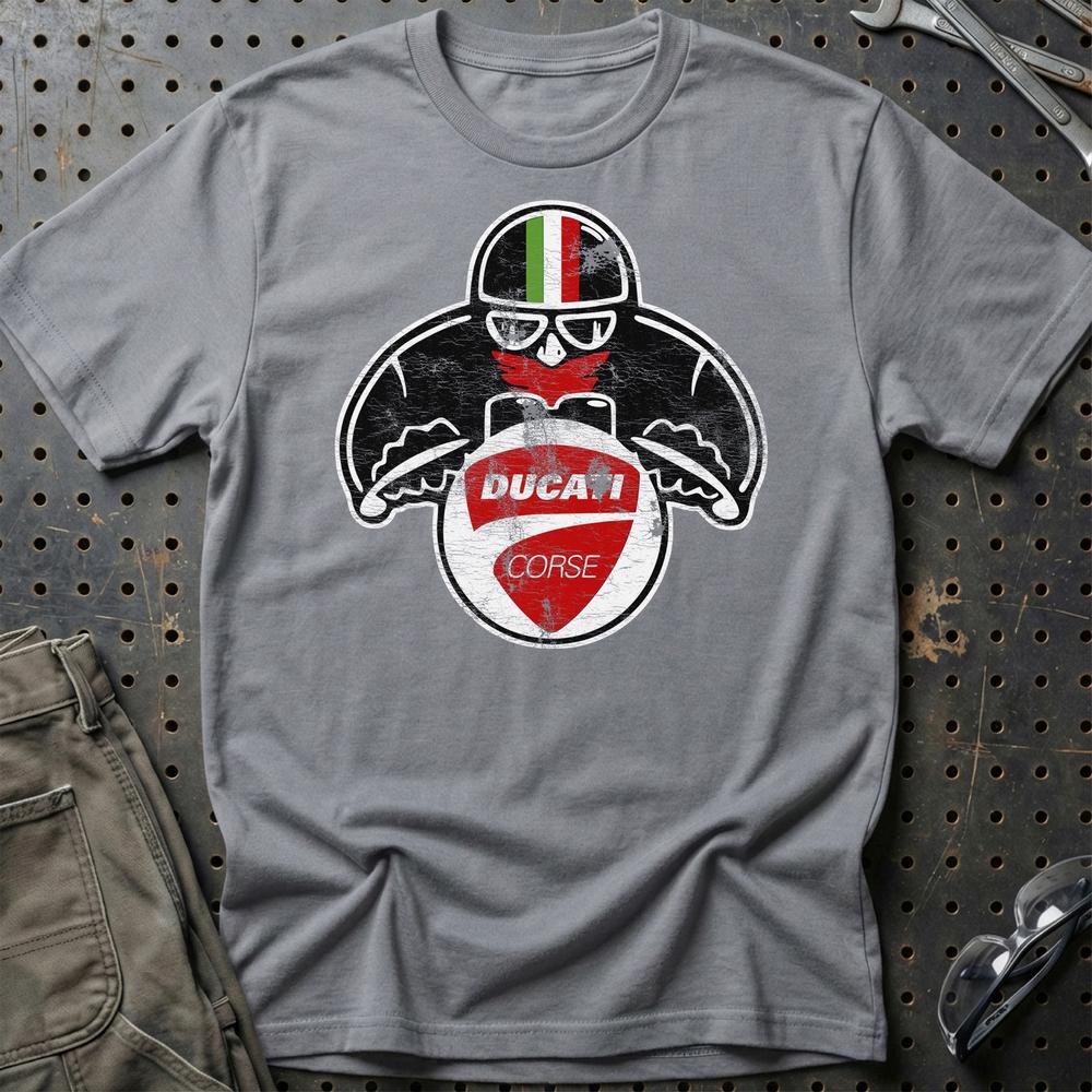 Ducati Biker Vintage Style T-Shirt-Beklædning-Ducati-Grå Sport-S-Garage Culture Shop- garage - man cave - merchandise