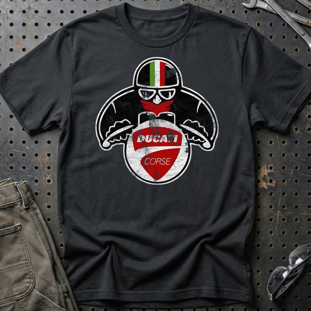 Ducati Biker Vintage Style T-Shirt-Beklædning-Ducati-Sort-S-Garage Culture Shop- garage - man cave - merchandise