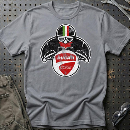 Ducati Biker Vintage Style Unisex T-Shirt , Bomuld-Beklædning-Ducati-Grå Sport-S-Garage Culture Shop- garage - man cave - merchandise