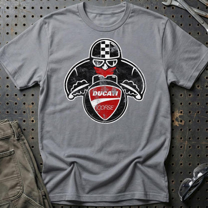 Ducati Biker Vintage Style Unisex T-Shirt , Bomuld-Beklædning-Ducati-Grå Sport-S-Garage Culture Shop- garage - man cave - merchandise