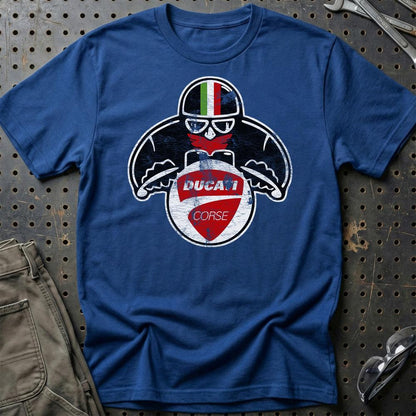 Ducati Biker Vintage Style Unisex T-Shirt , Bomuld-Beklædning-Ducati-Blå Royal-S-Garage Culture Shop- garage - man cave - merchandise
