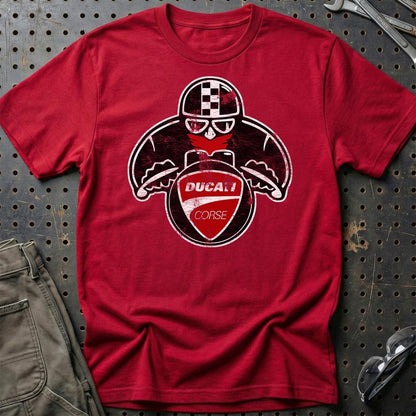 Ducati Biker Vintage Style Unisex T-Shirt , Bomuld-Beklædning-Ducati-Rød-S-Garage Culture Shop- garage - man cave - merchandise