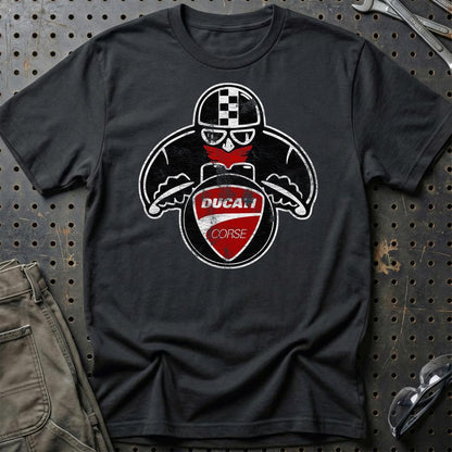 Ducati Biker Vintage Style Unisex T-Shirt , Bomuld-Beklædning-Ducati-Sort-S-Garage Culture Shop- garage - man cave - merchandise