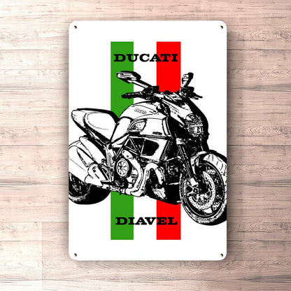 Ducati Diavel Skilte, Musemåtte, Dørmåtte , Plakat-Skilte-Ducati-Garage Culture Shop- garage - man cave - merchandise