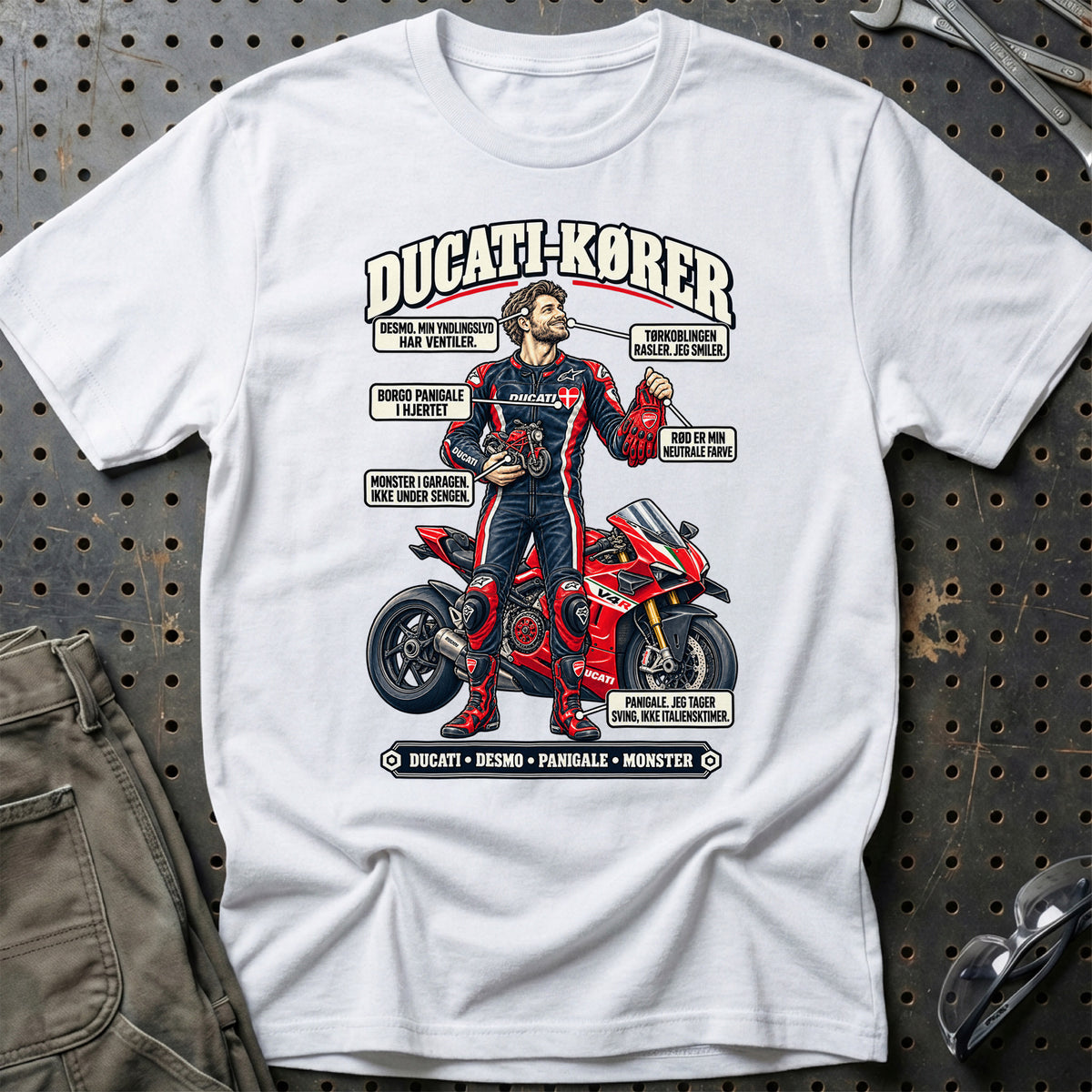
Ducati-Kører T-Shirt – Hvid