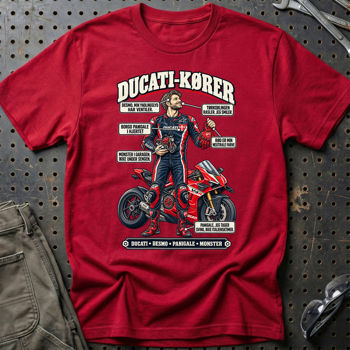 
Ducati-Kører T-Shirt – Rød