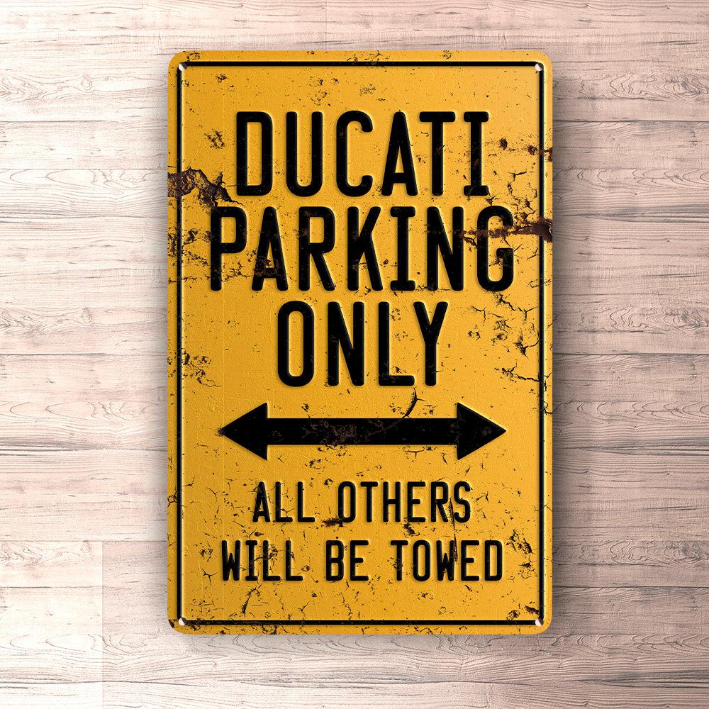 Ducati Parking Only Skilte, Musemåtte, Dørmåtte , Plakat-Parking skilte-Ducati-Garage Culture Shop- garage - man cave - merchandise