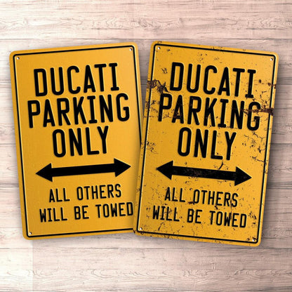 Ducati Parking Only Skilte, Musemåtte, Dørmåtte , Plakat-Parking skilte-Ducati-Garage Culture Shop- garage - man cave - merchandise