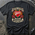 Ducati Rigtige Kvinder Kører – Roser og Flammer T-Shirt – Sort