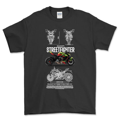 Ducati Streetfighter Unisex T-Shirt , Bomuld-Beklædning-Ducati-Sort-S-Forside-Garage Culture Shop- garage - man cave - merchandise