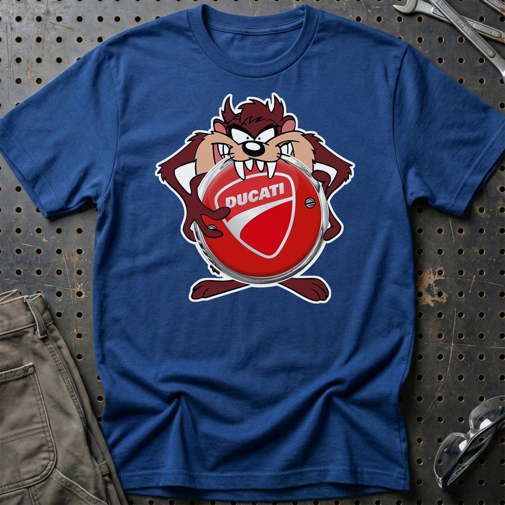 Ducati TAZ T-Shirt-Beklædning-Ducati-Blå Royal-S-Garage Culture Shop- garage - man cave - merchandise