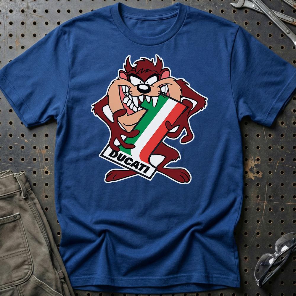 Ducati TAZ T-Shirt-Beklædning-Ducati-Blå Royal-S-Garage Culture Shop- garage - man cave - merchandise