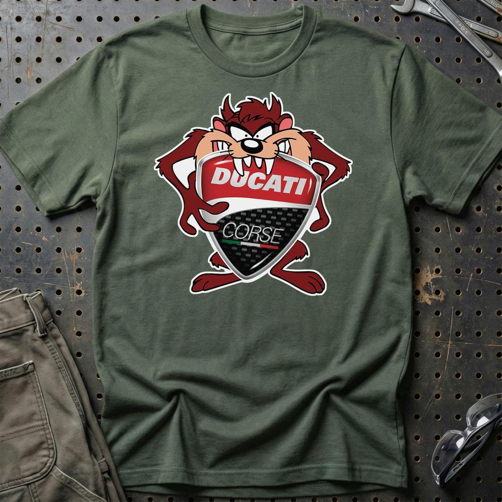 Ducati TAZ T-Shirt-Beklædning-Ducati-Grøn Militær-S-Garage Culture Shop- garage - man cave - merchandise