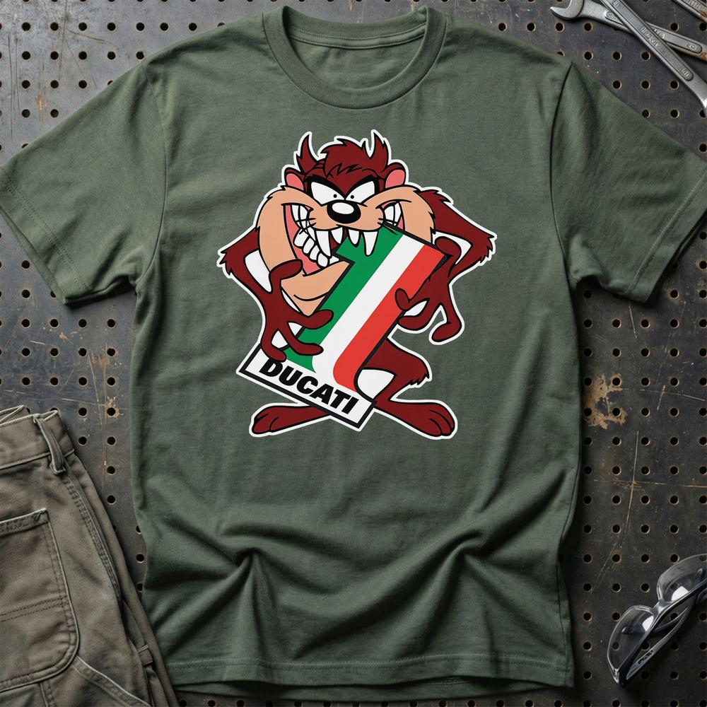 Ducati TAZ T-Shirt-Beklædning-Ducati-Grøn Militær-S-Garage Culture Shop- garage - man cave - merchandise
