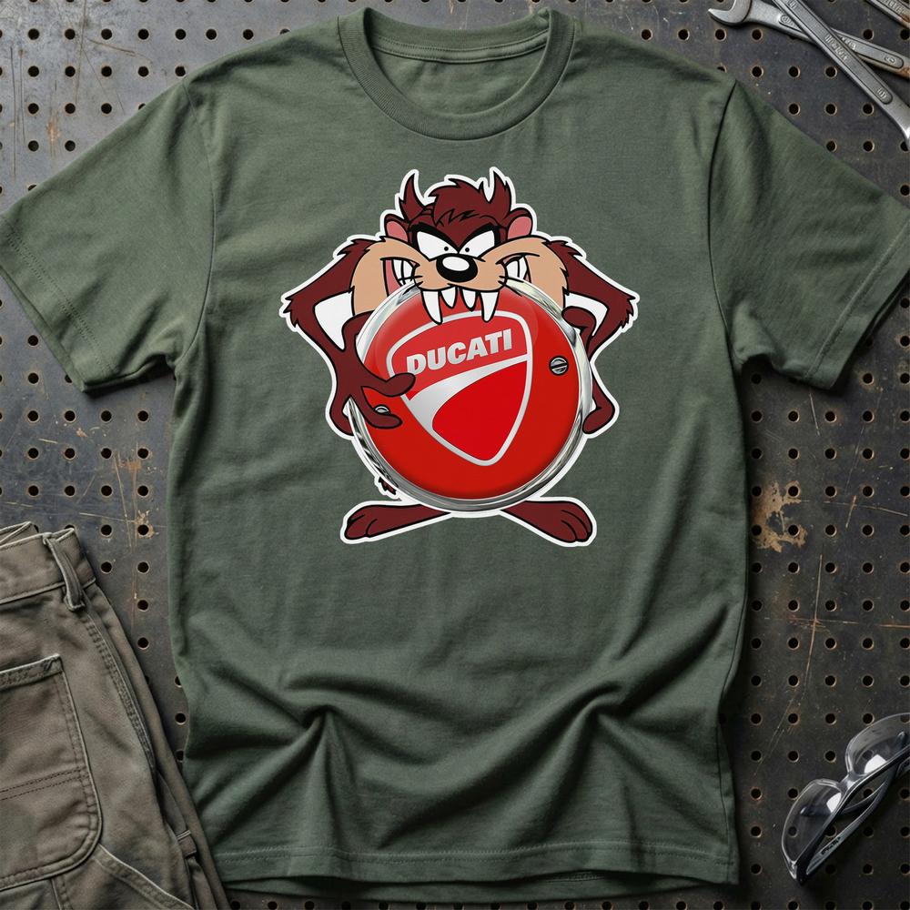 Ducati TAZ T-Shirt-Beklædning-Ducati-Grøn Militær-S-Garage Culture Shop- garage - man cave - merchandise