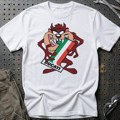 Ducati TAZ Unisex T-Shirt , Bomuld-Beklædning-Ducati-Hvid-S-Garage Culture Shop- garage - man cave - merchandise