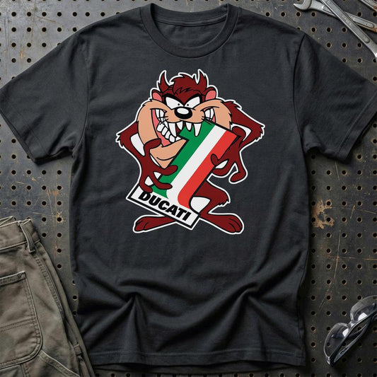 Ducati TAZ Unisex T-Shirt , Bomuld-Beklædning-Ducati-Sort-S-Garage Culture Shop- garage - man cave - merchandise