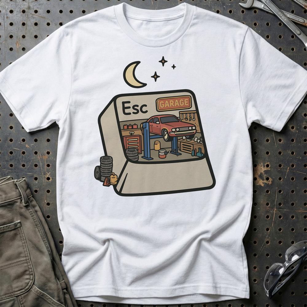 ESC Til Garage T-Shirt-Beklædning-Garage Culture-Hvid-S-Garage Culture Shop- garage - man cave - merchandise
