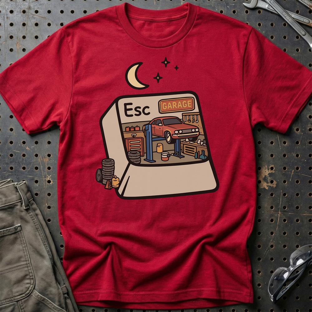 ESC Til Garage T-Shirt-Beklædning-Garage Culture-Rød-S-Garage Culture Shop- garage - man cave - merchandise