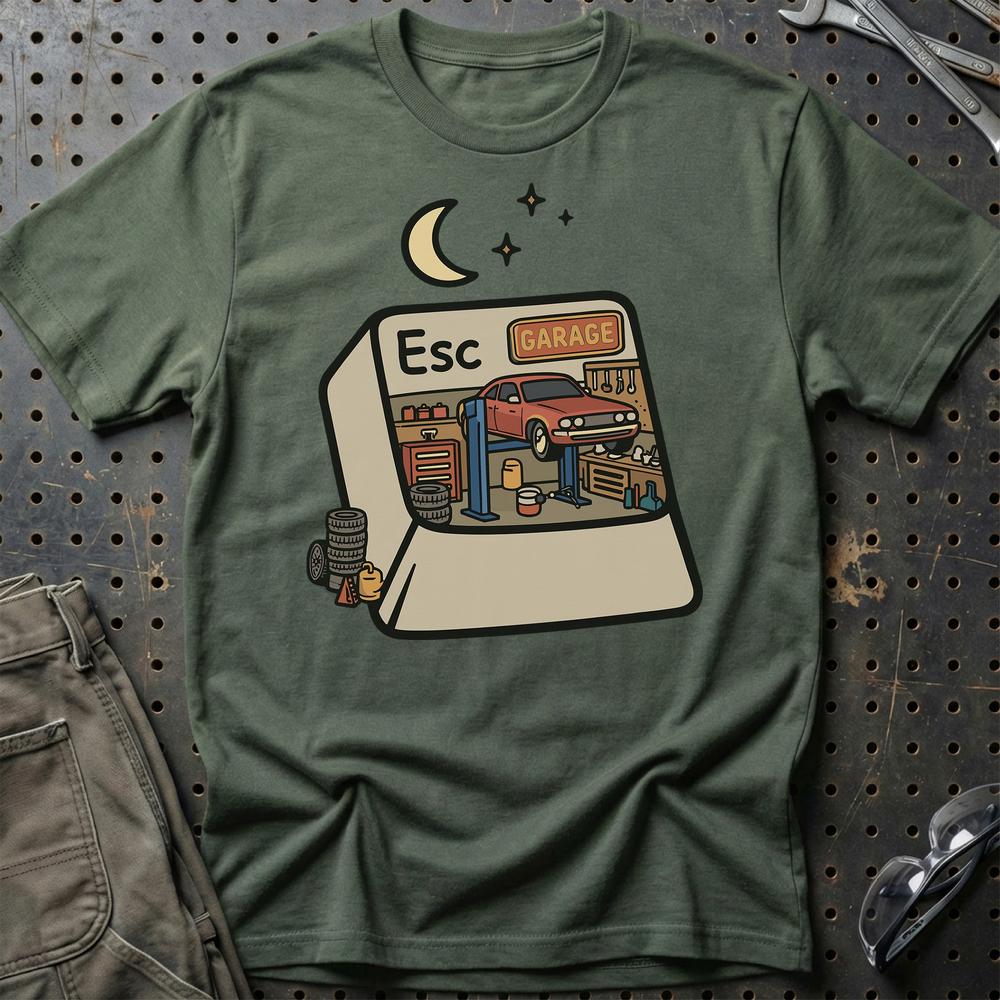 ESC Til Garage T-Shirt-Beklædning-Garage Culture-Grøn Militær-S-Garage Culture Shop- garage - man cave - merchandise