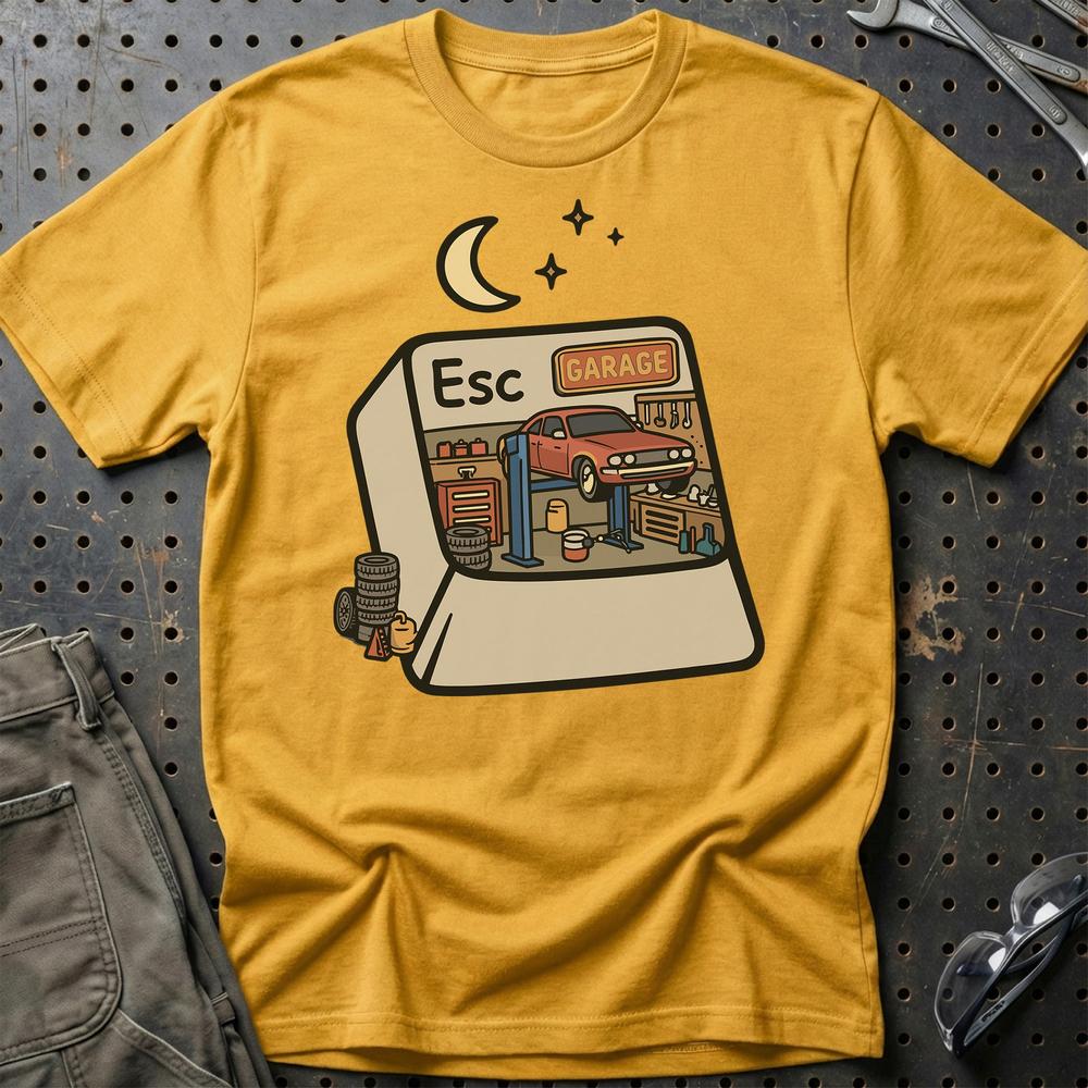 ESC Til Garage T-Shirt-Beklædning-Garage Culture-Guld-S-Garage Culture Shop- garage - man cave - merchandise