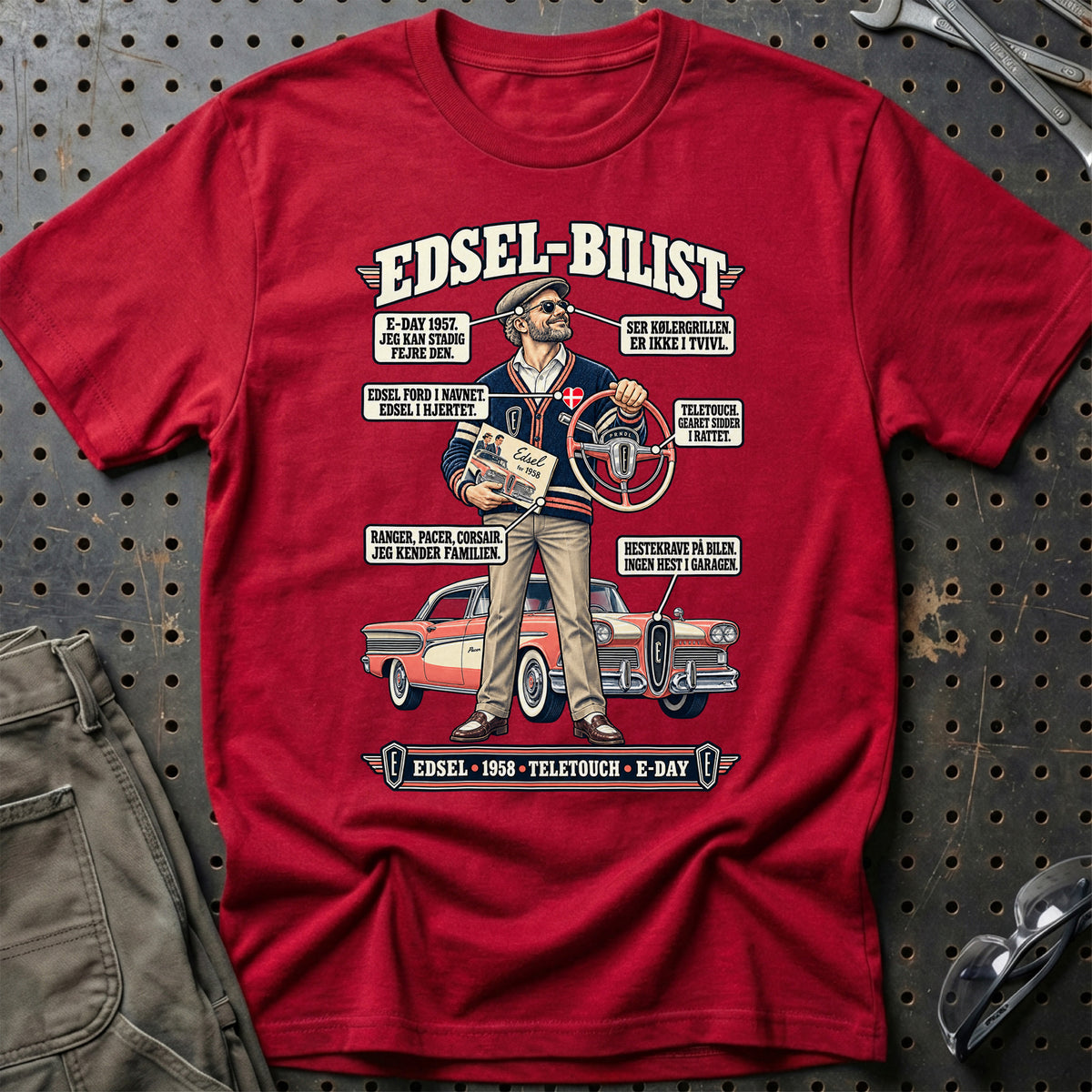 
Edsel-Bilist T-Shirt – Rød