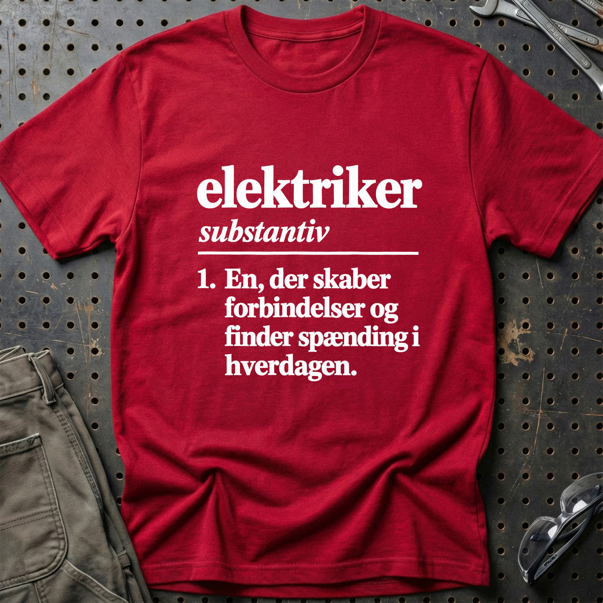 
Elektriker – Definition T-Shirt – Rød