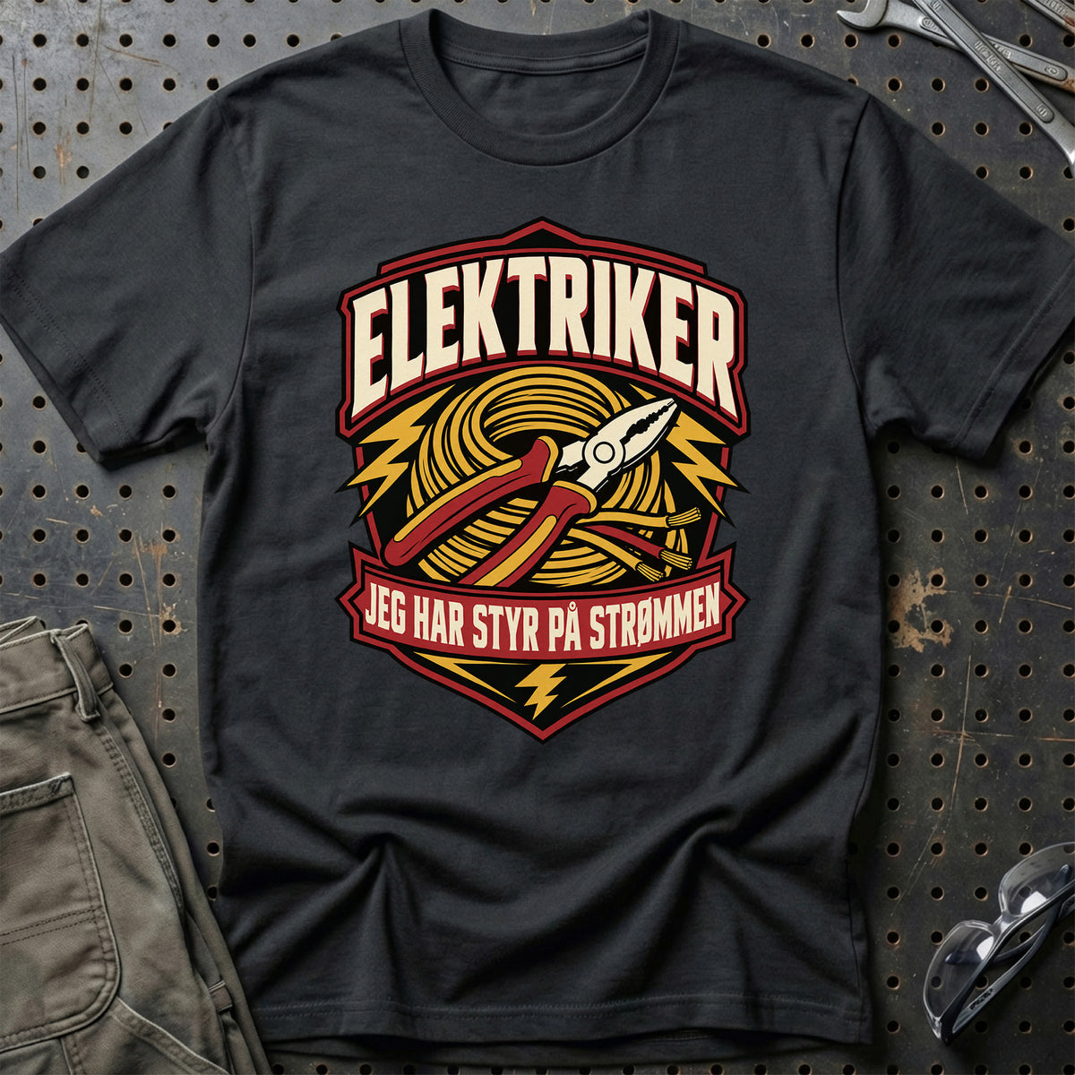 
Elektriker – Jeg har styr på strømmen – Unisex T-Shirt – Sort