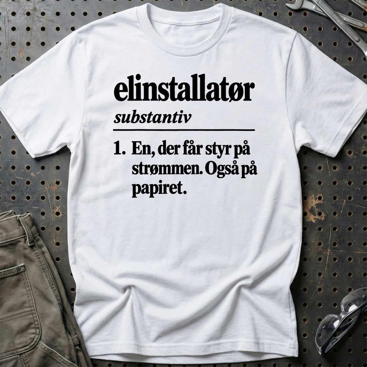 
Elinstallatør – Definition T-Shirt – Hvid