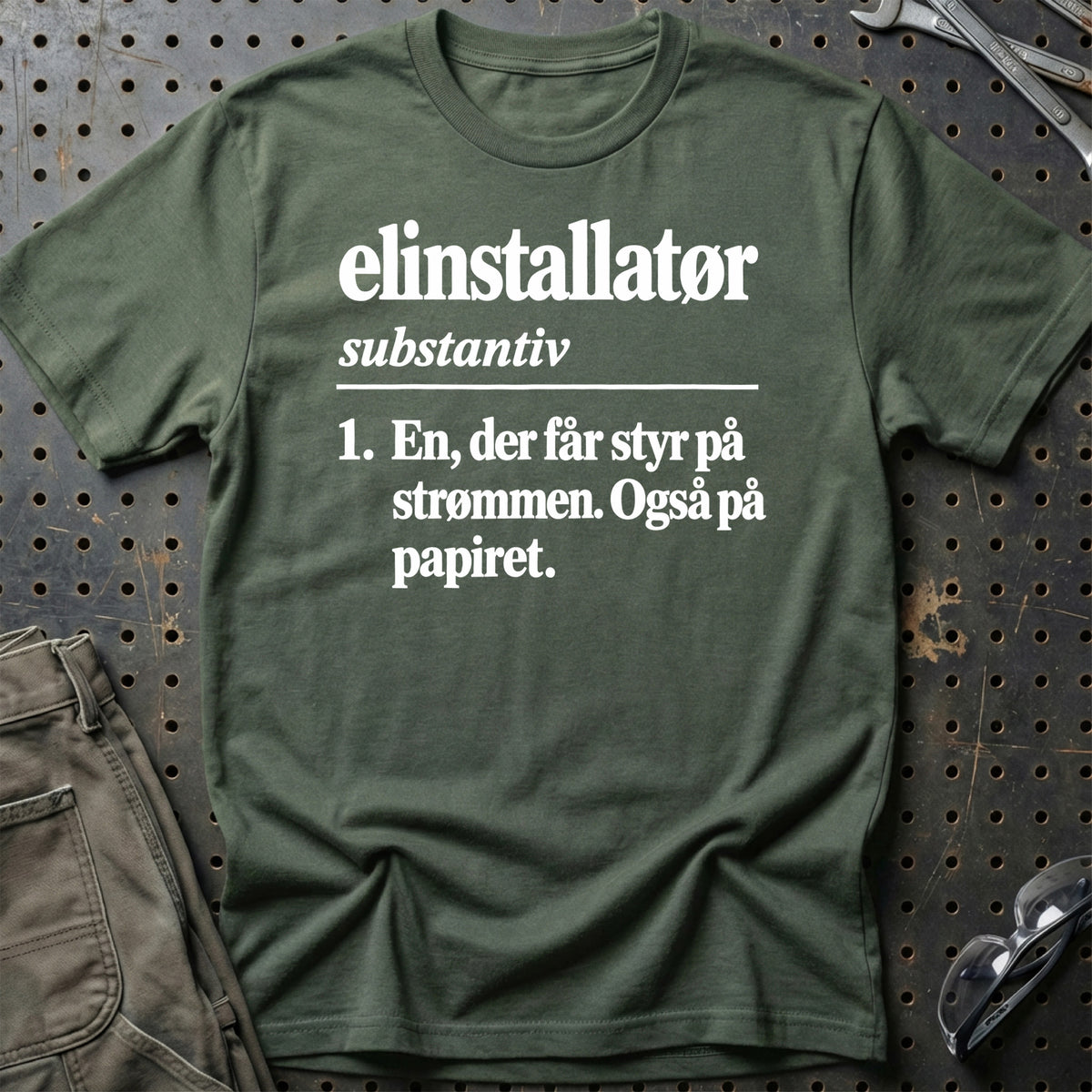 
Elinstallatør – Definition T-Shirt – Grøn Militær
