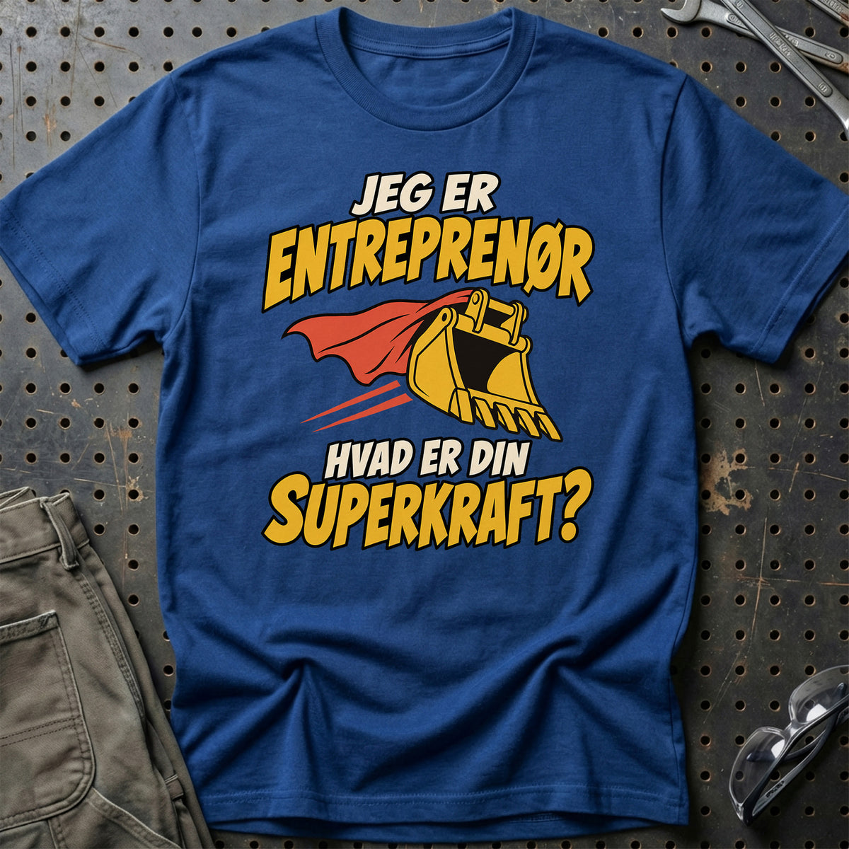 
Entreprenør – Hvad er din superkraft? – Unisex T-Shirt – Blå Royal