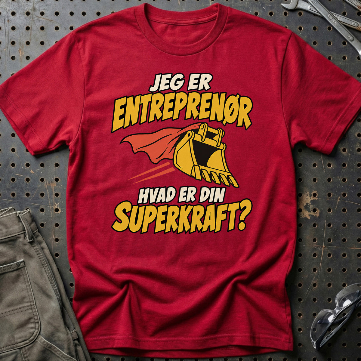 
Entreprenør – Hvad er din superkraft? – Unisex T-Shirt – Rød