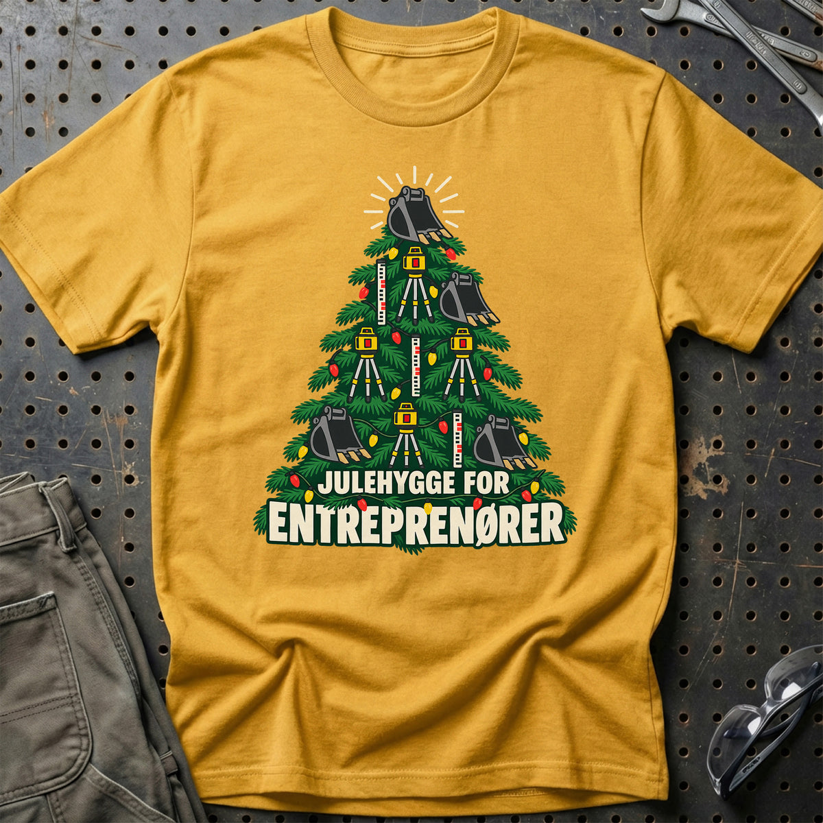 
Entreprenør – Julehygge – Unisex T-Shirt – Guld
