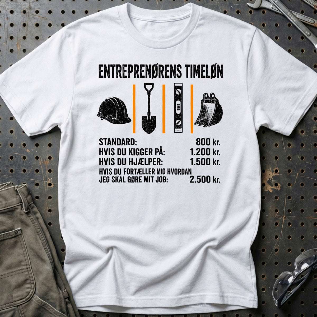 
Produktbillede af Entreprenørens Timeløn T-Shirt