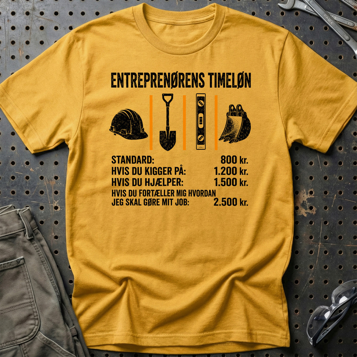 
Produktbillede af Entreprenørens Timeløn T-Shirt