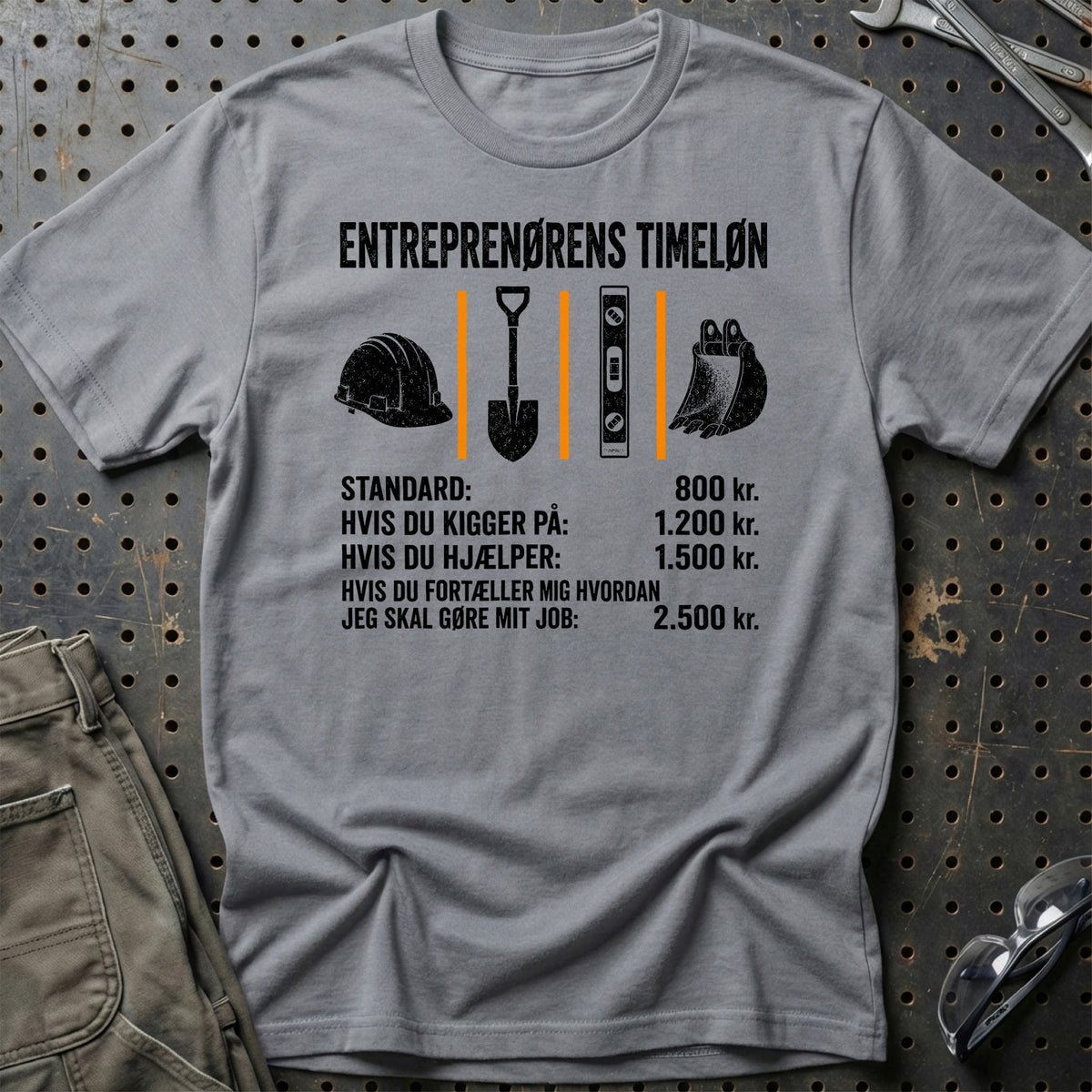 
Produktbillede af Entreprenørens Timeløn T-Shirt