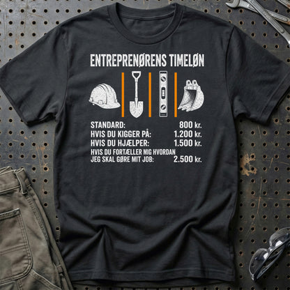 Entreprenørens Timeløn - Unisex T-Shirt , Bomuld