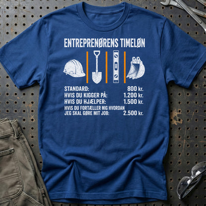 Entreprenørens Timeløn - Unisex T-Shirt , Bomuld