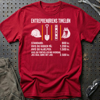 Entreprenørens Timeløn - Unisex T-Shirt , Bomuld