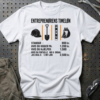 Entreprenørens Timeløn - Unisex T-Shirt , Bomuld