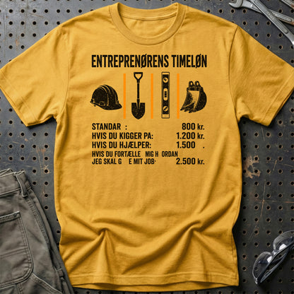 Entreprenørens Timeløn - Unisex T-Shirt , Bomuld