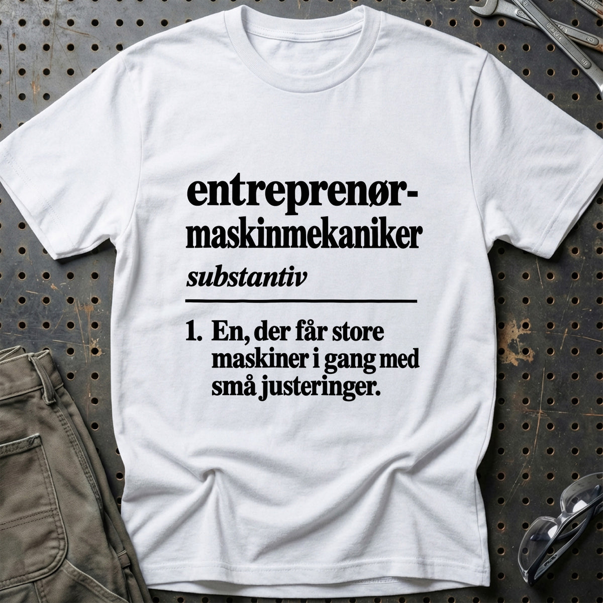 
Entreprenørmaskinmekaniker – Definition T-Shirt – Hvid