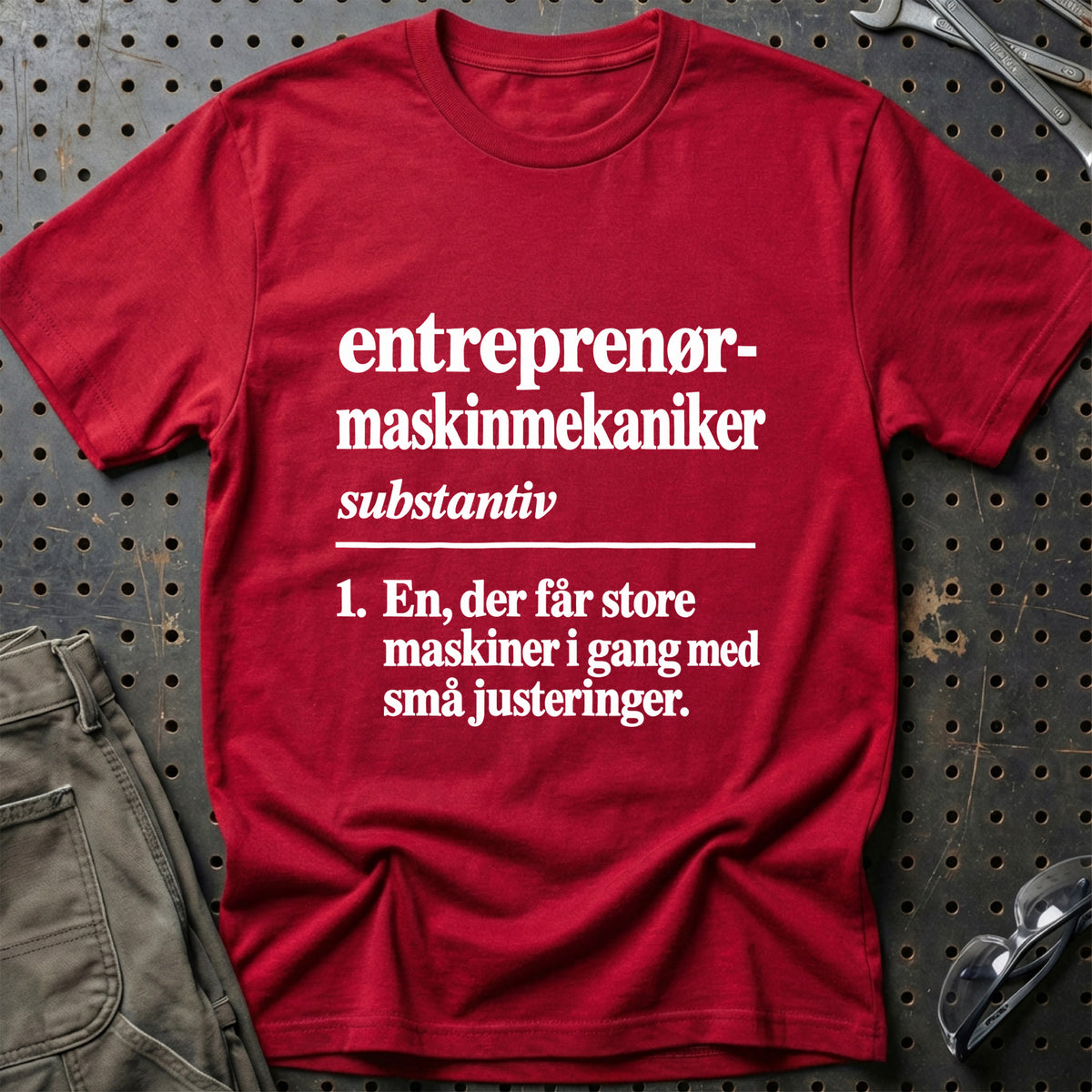 
Entreprenørmaskinmekaniker – Definition T-Shirt – Rød